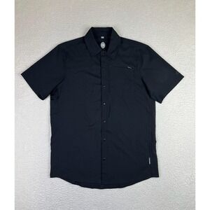Club Ride Shirt Mens Small Black Short Sleeve Snap Cycling Performance Top